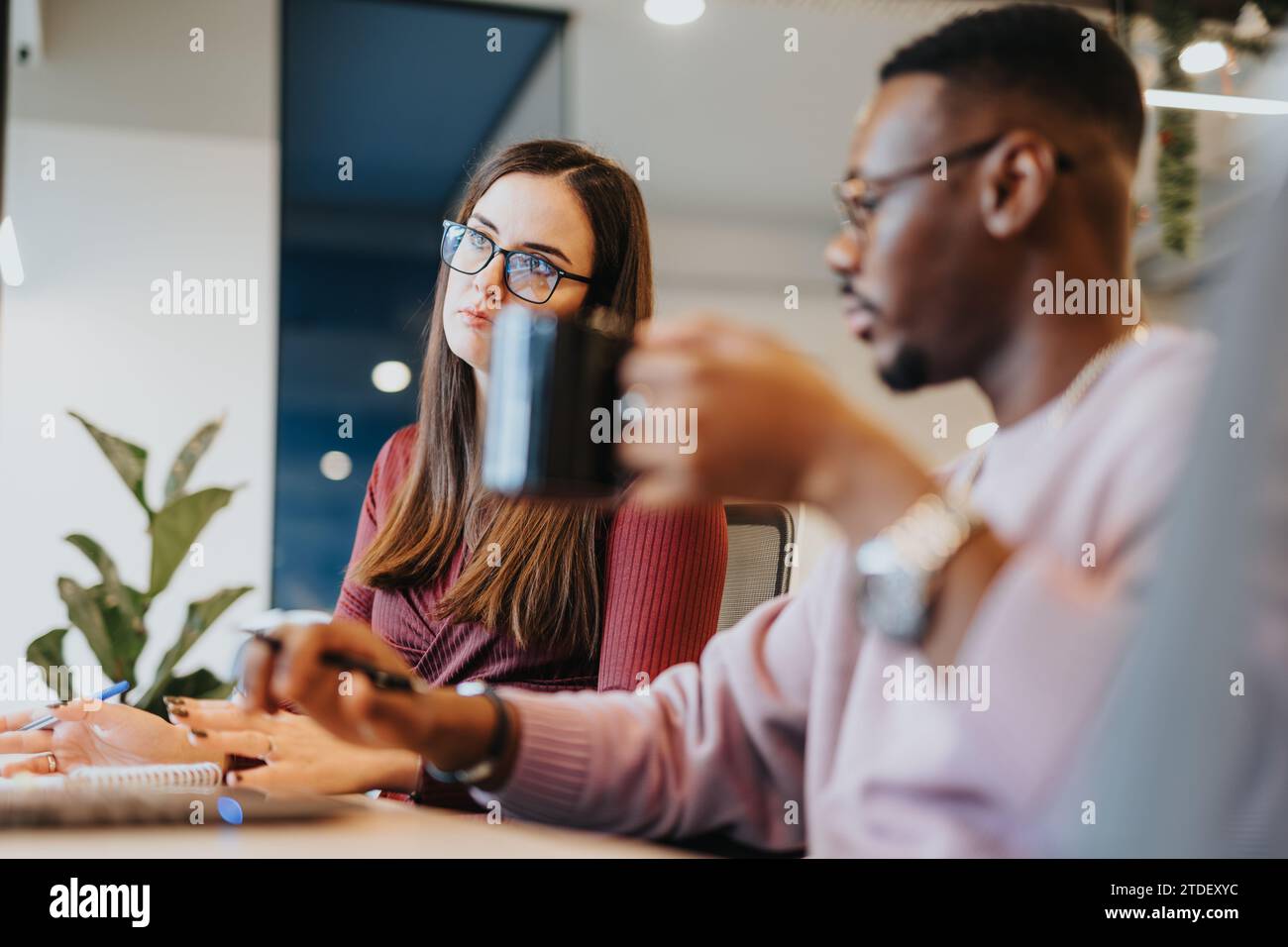 Creative collaboration in a corporate office Stock Photo