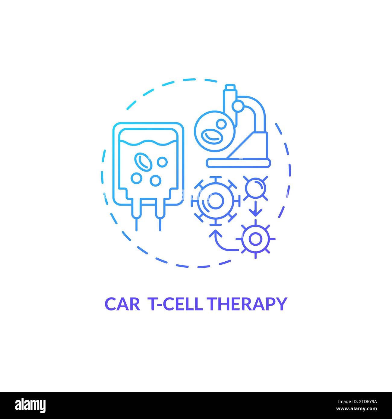 Thin line simple gradient CAR T-Cell therapy icon concept Stock Vector