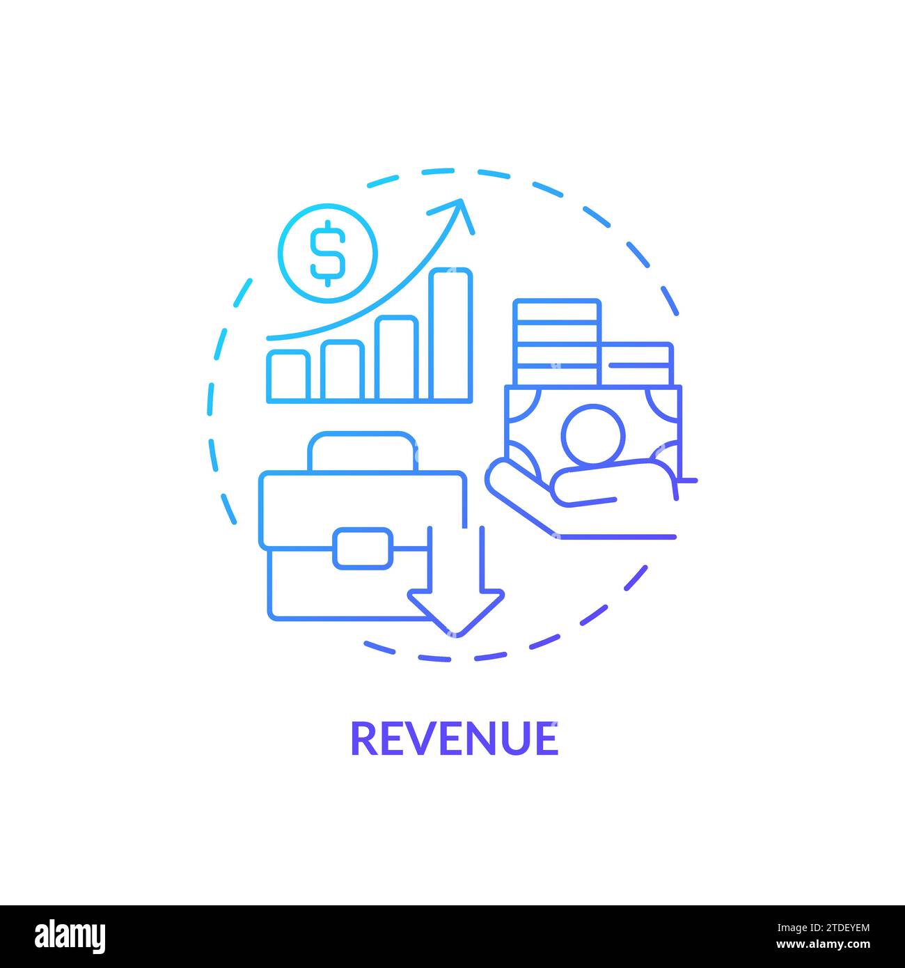 Thin line simple gradient revenue icon concept Stock Vector