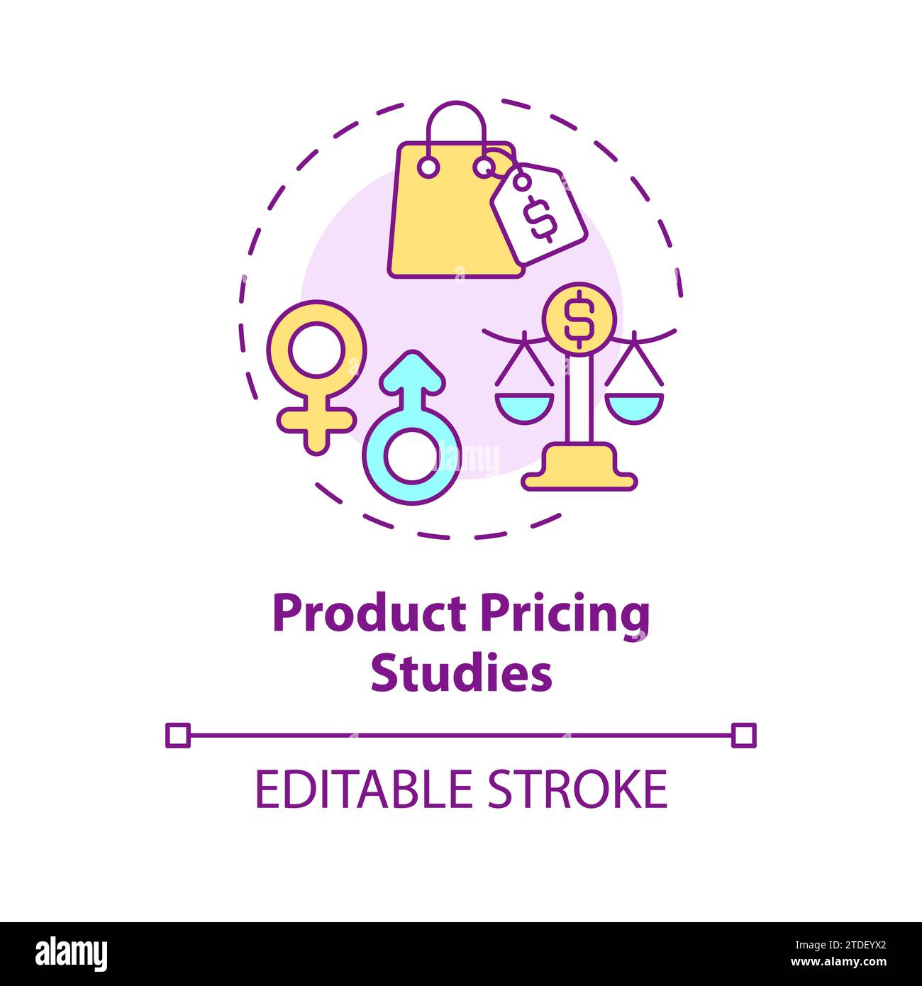 Thin line simple colorful icon concept Stock Vector