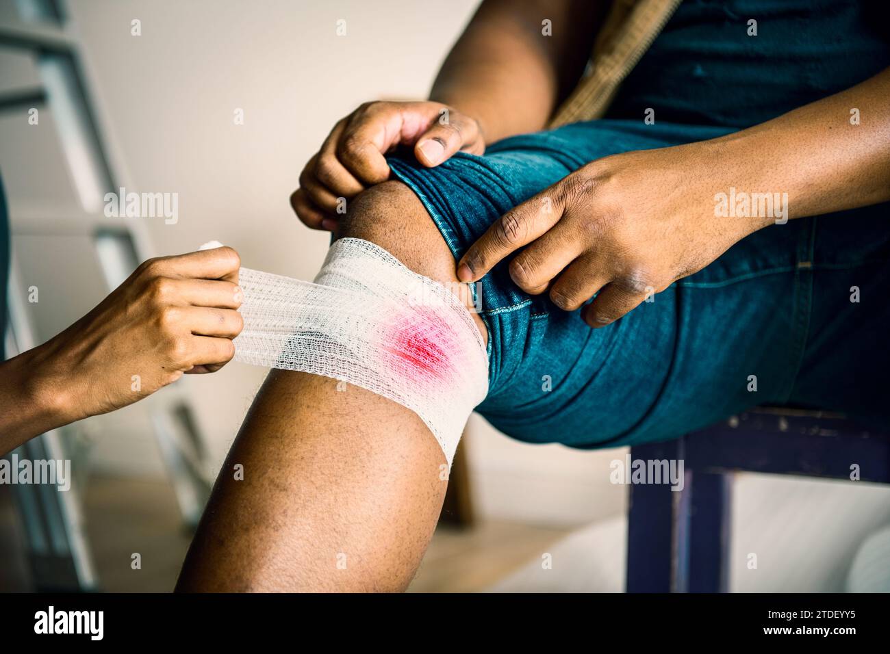 People with home safety and First Aid concept Stock Photo