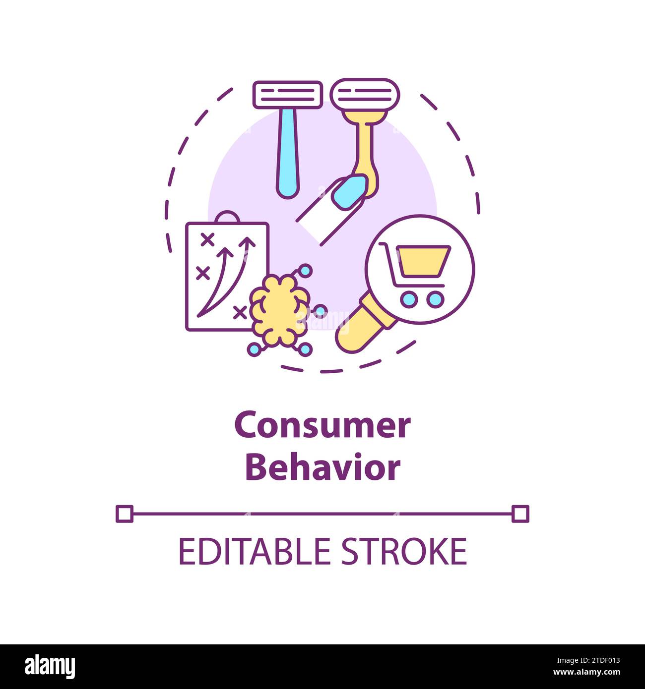 Thin line simple colorful icon concept Stock Vector