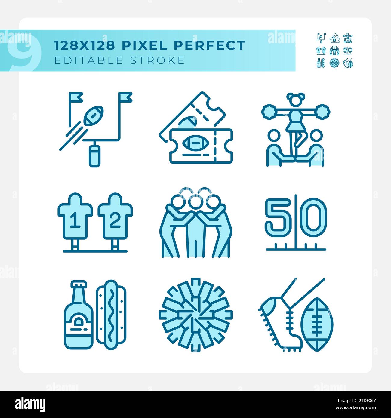 Game day light blue icons Stock Vector Image & Art - Alamy