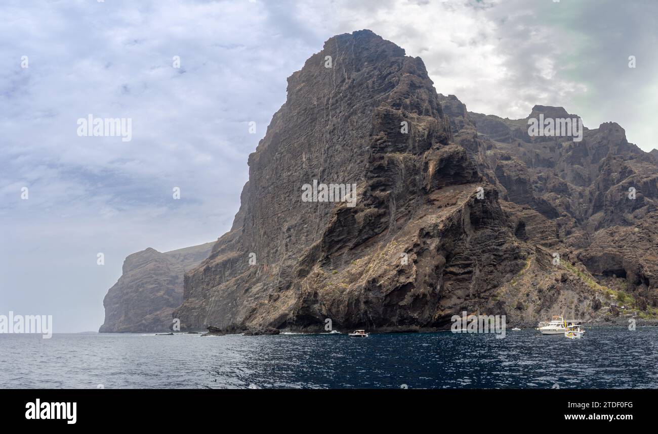 Los Gigantes panoramic view from sea Stock Photo