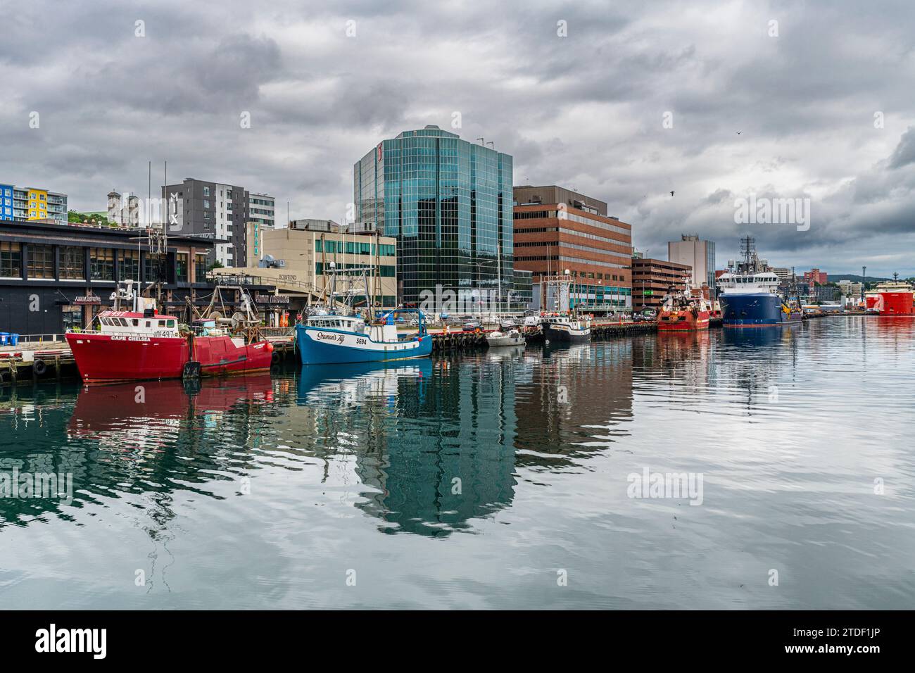 Boat harbour of St. John's, Newfoundland, Canada, North America Stock Photo