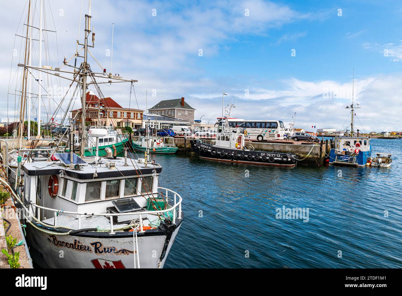 Boat harbour of St. Pierre, Territorial Collectivity of Saint-Pierre and Miquelon, Overseas Collectivity of France, North America Stock Photo