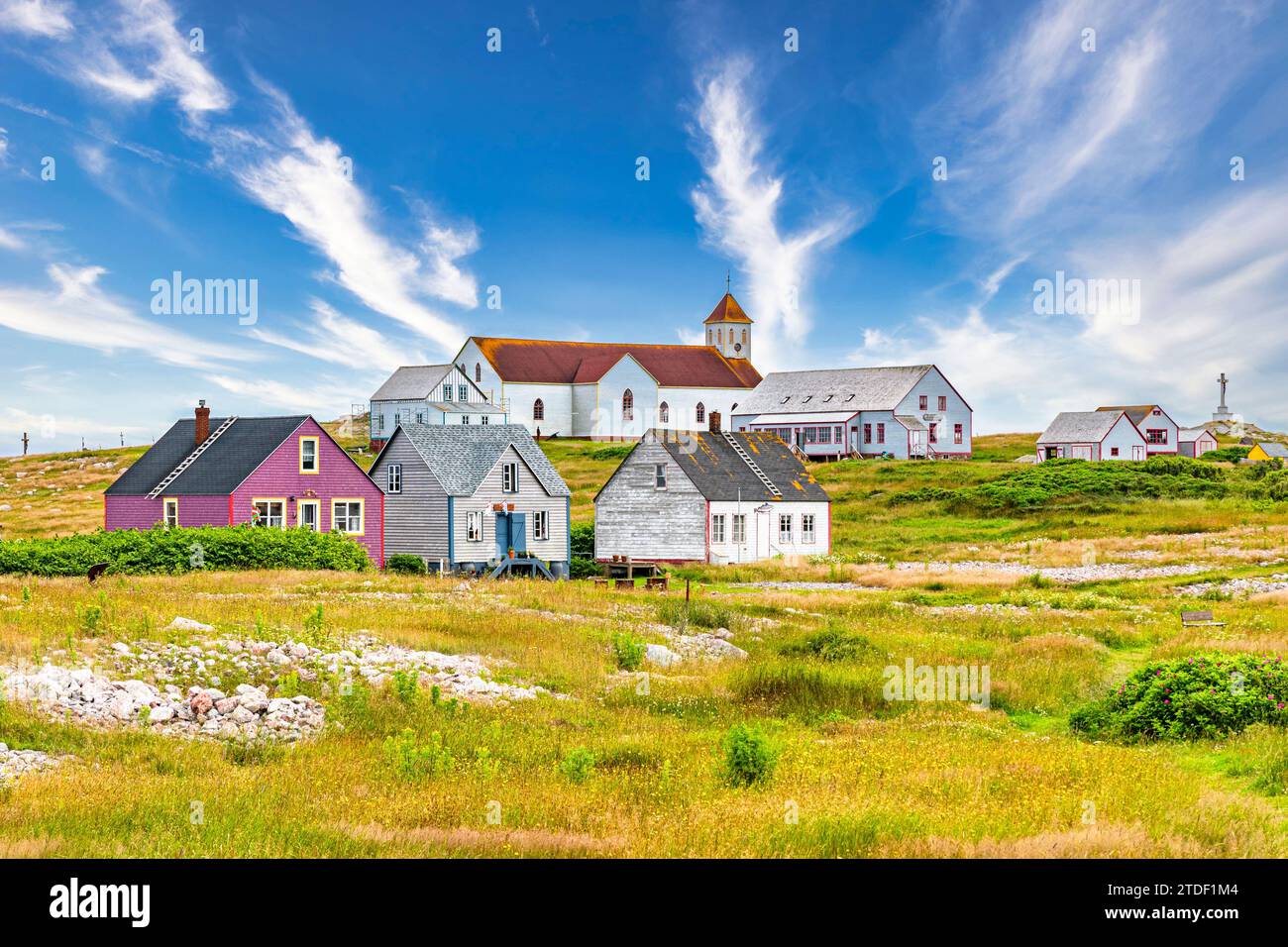 Old fishing houses, Ile aux Marins, fishermen's island, Territorial
