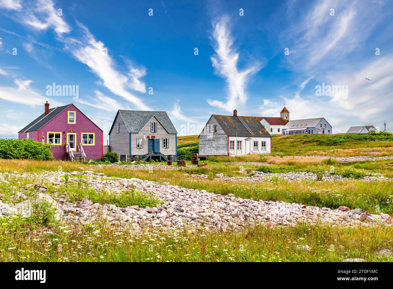 Old fishing houses, Ile aux Marins, fishermen's island, Territorial