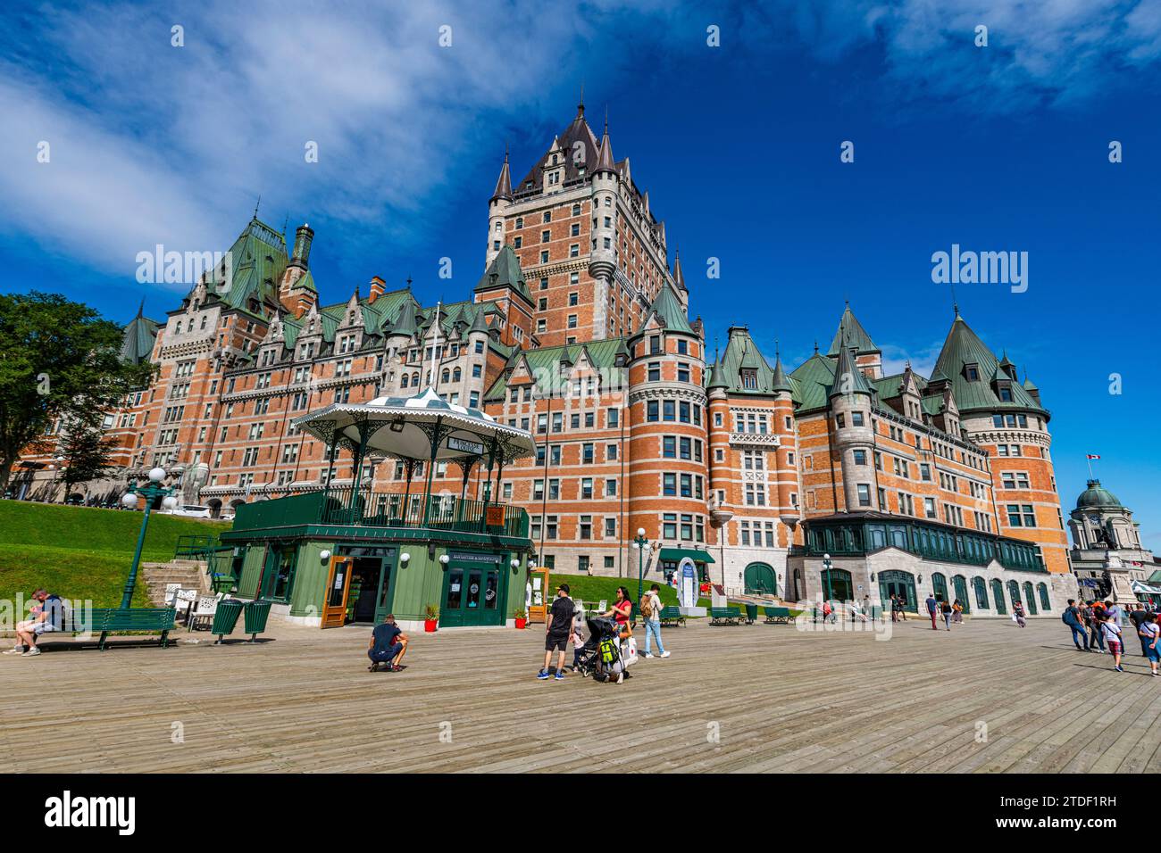 Dufferin Terrace and Chateau Frontenac, UNESCO World Heritage Site, Quebec City, Quebec, Canada, North America Stock Photo