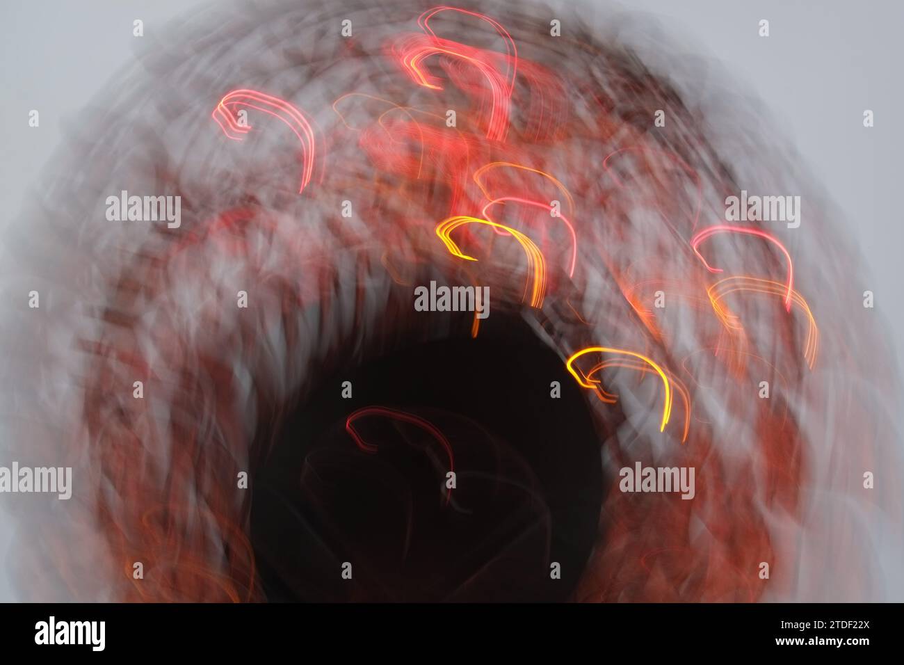 Intentional camera movement christmas lights creating a blurry pattern Stock Photo