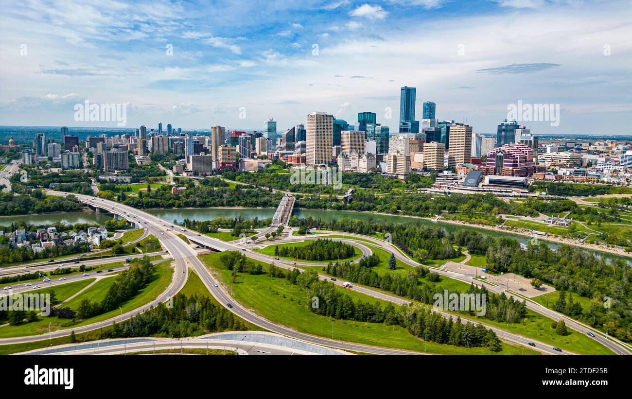 Skyline of Edmonton, Alberta, Canada, North America Stock Photo