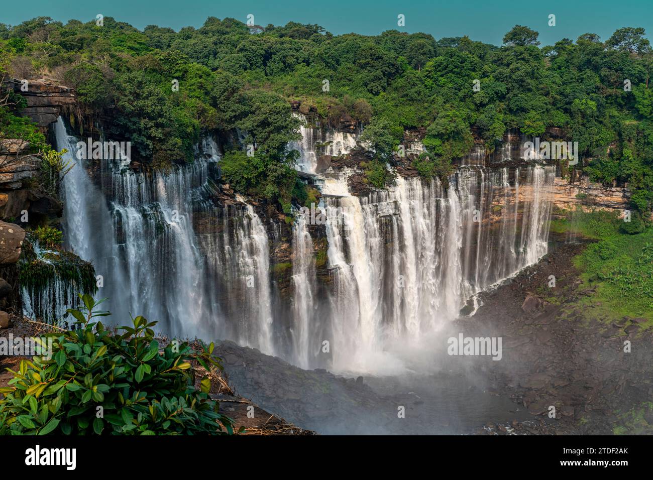 Aerial of the third highest waterfall in Africa, Calandula Falls