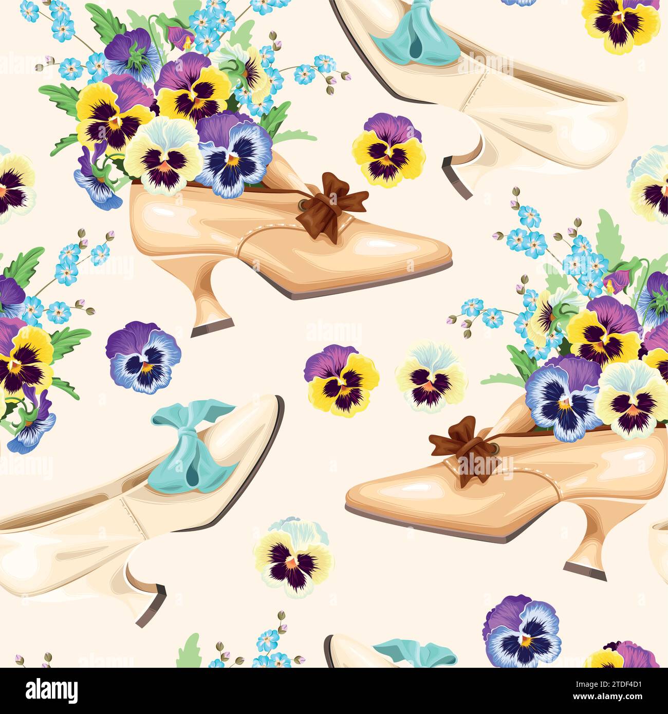 Vintage shoes seamless background Stock Vector Image & Art - Alamy