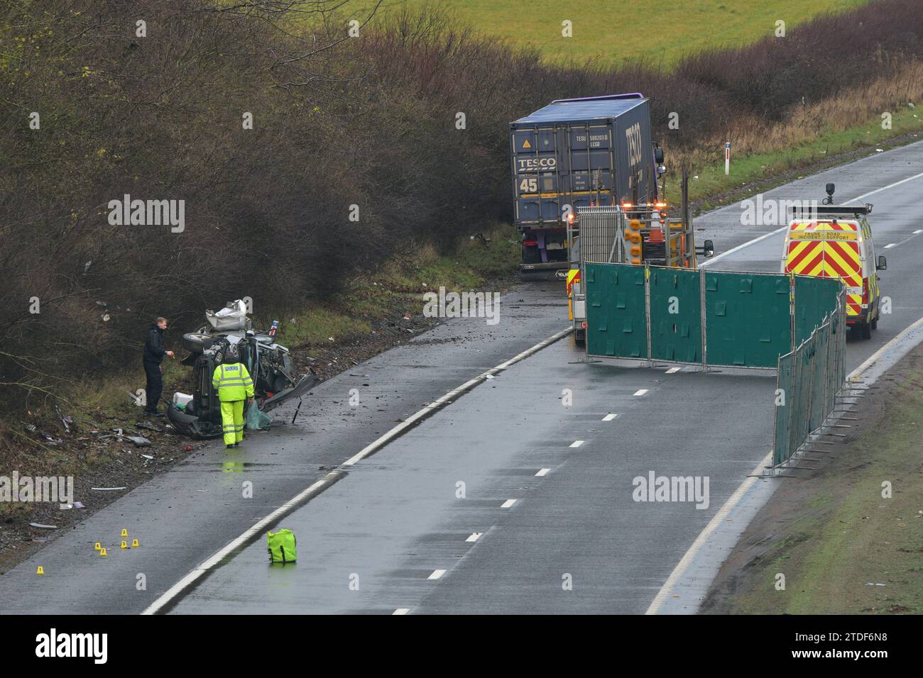 Edinburgh Scotland, UK 18 December 2023. Police Incident on the M8