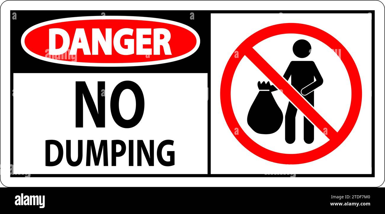 Danger No Dumping Sign Stock Vector