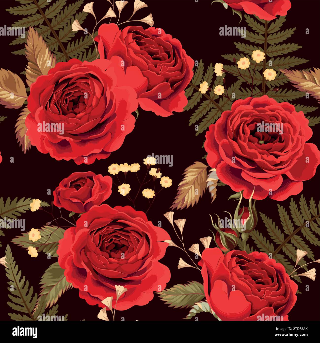 Seamless pattern with red roses Stock Vector
