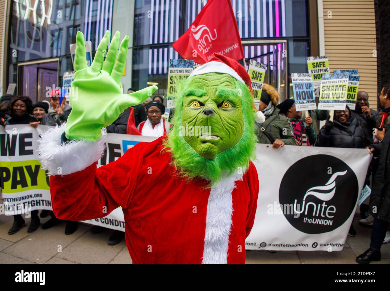 London uk 18th dec 2023 workers from three health trusts are taking