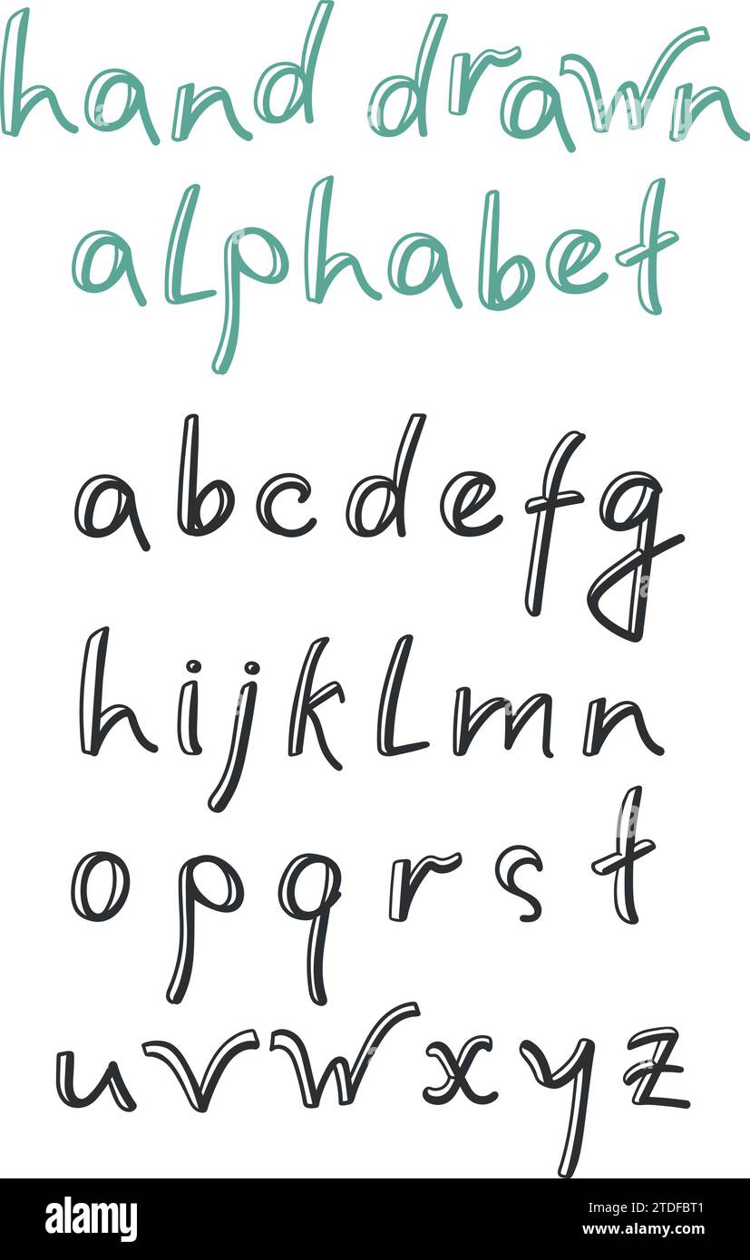 Hand Drawn Alphabet Simple Hand Drawn Font Vector Illustration Stock Vector Image And Art Alamy 