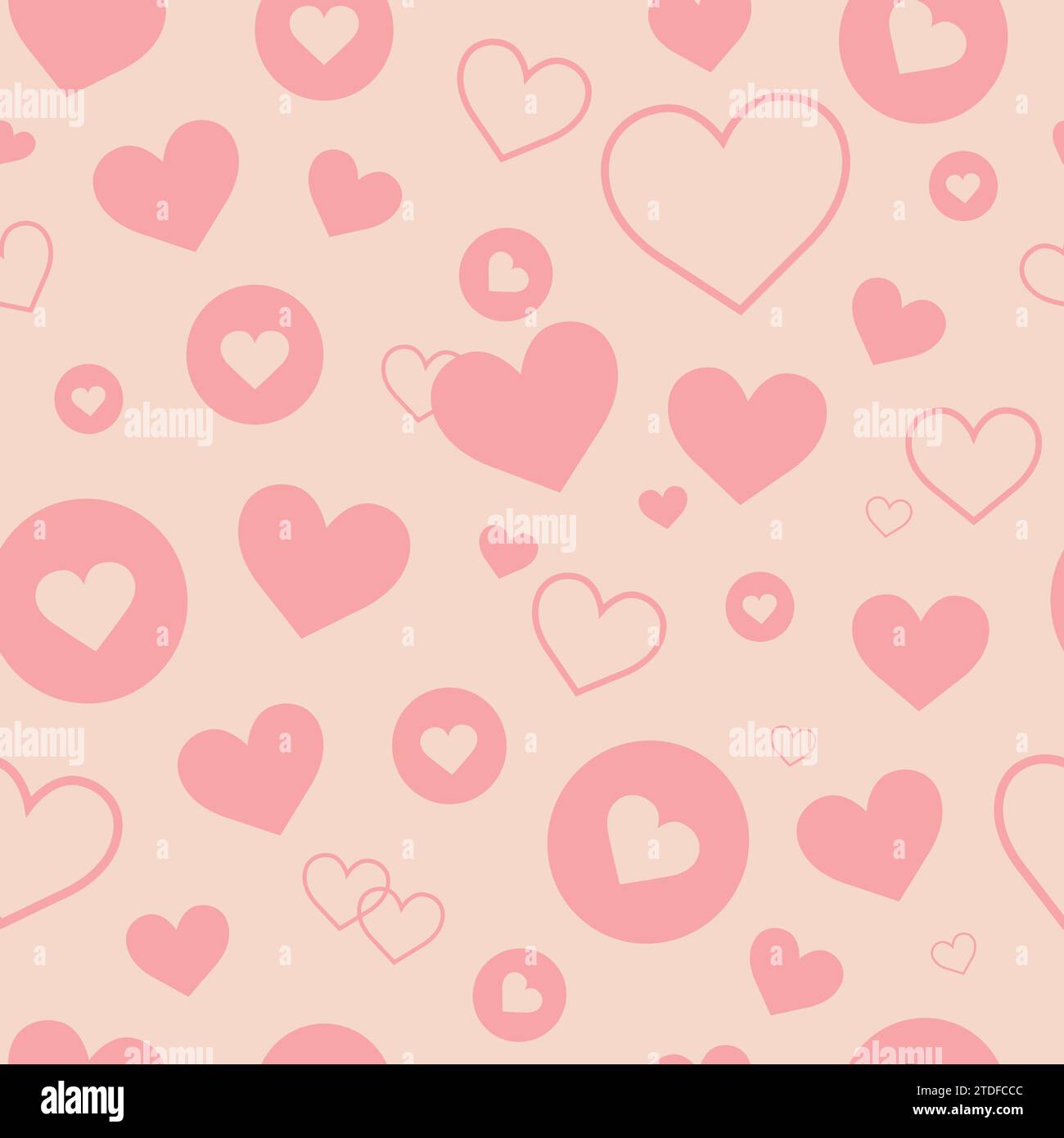 Seamless pattern of hearts and heart buttons. Vector illustration Stock ...