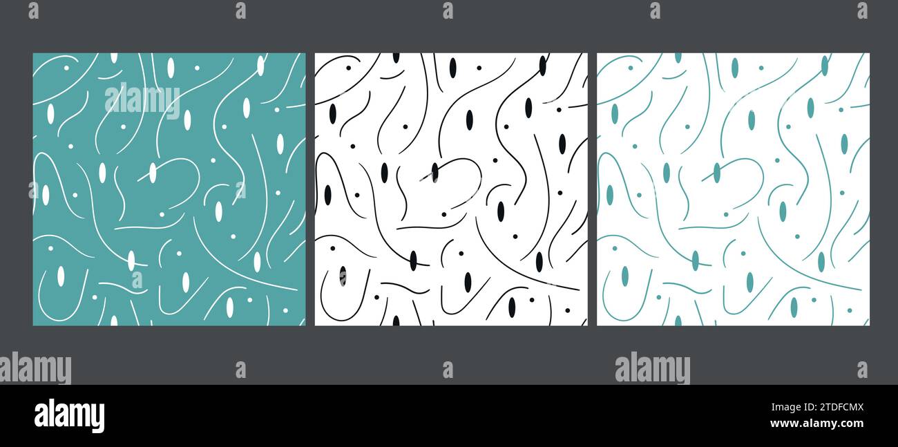Abstract doodle lines and squiggles seamless pattern. Memphis style ...