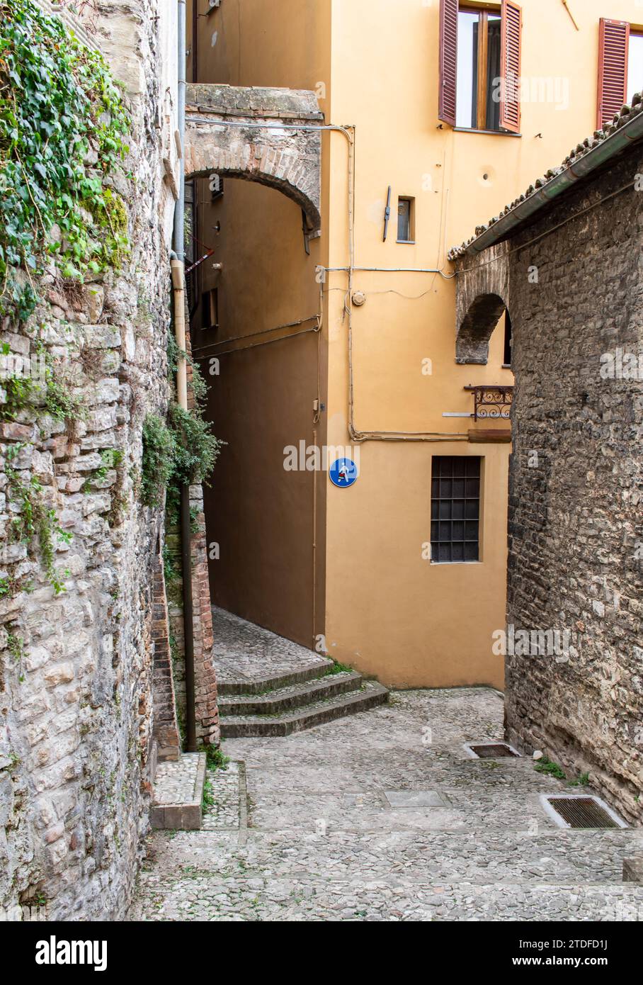 Spoleto, Italy - one of the most beautiful villages in Central Italy, Spoleto displays a wonderful Old Town, with narrow streets and alleys Stock Photo