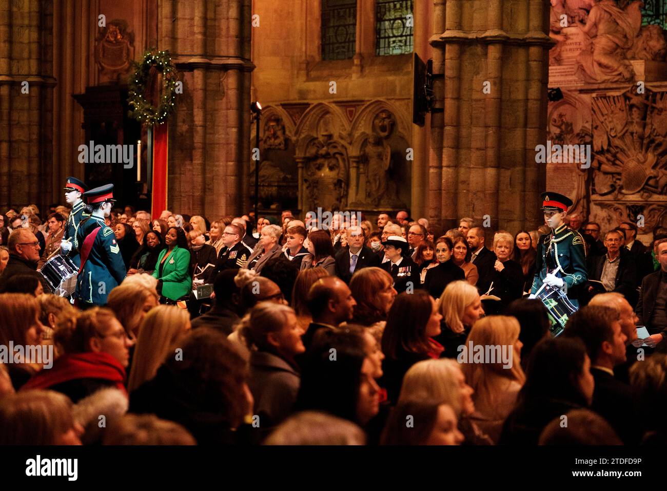 The Romford Drum and Trumpet Corps perform during the Royal Carols