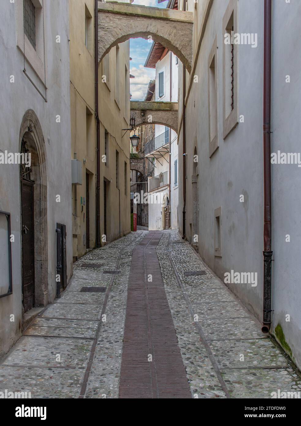 Spoleto, Italy - one of the most beautiful villages in Central Italy, Spoleto displays a wonderful Old Town, with narrow streets and alleys Stock Photo