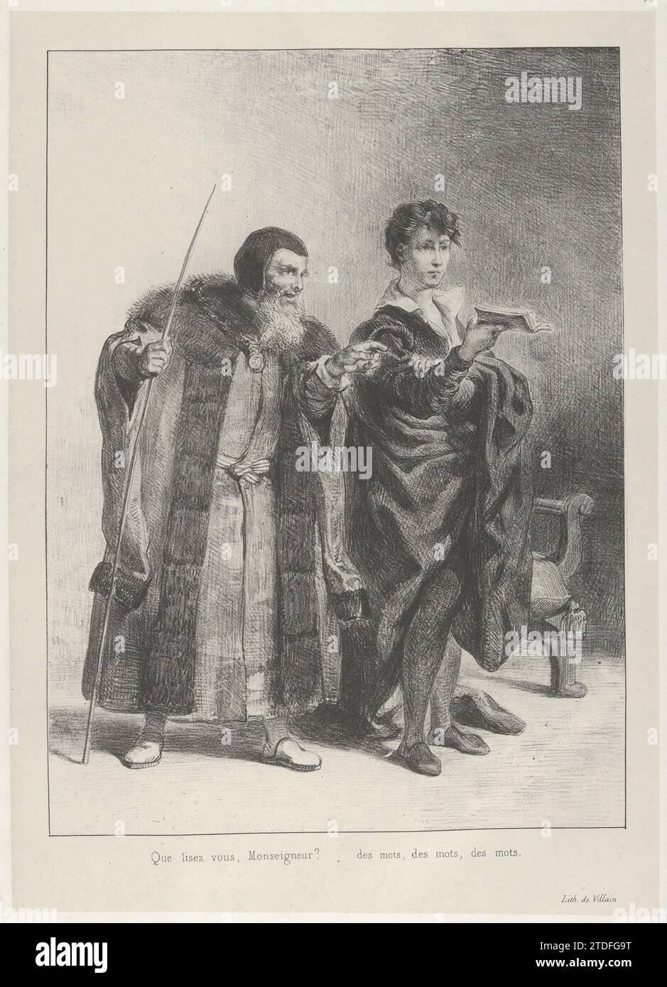 Polonius and Hamlet 1922 by Eugene Delacroix Stock Photo