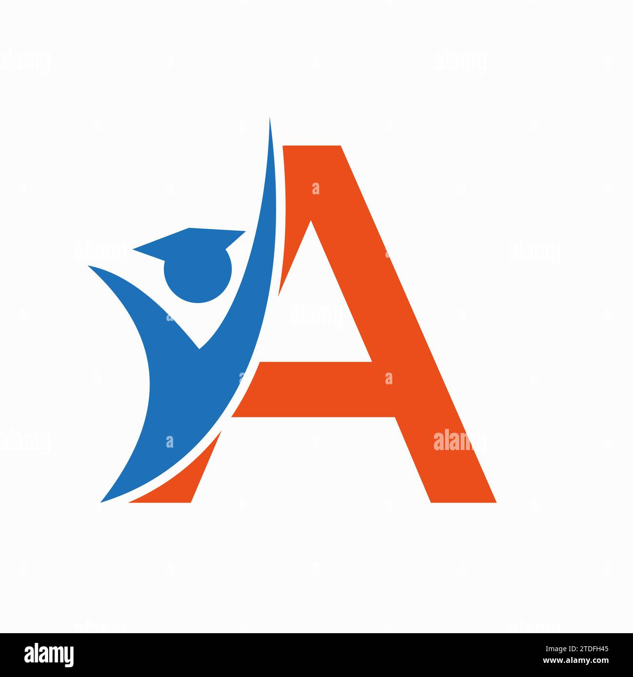 Education Logo On Letter A With Graduation Hat Icon. Graduation Symbol ...