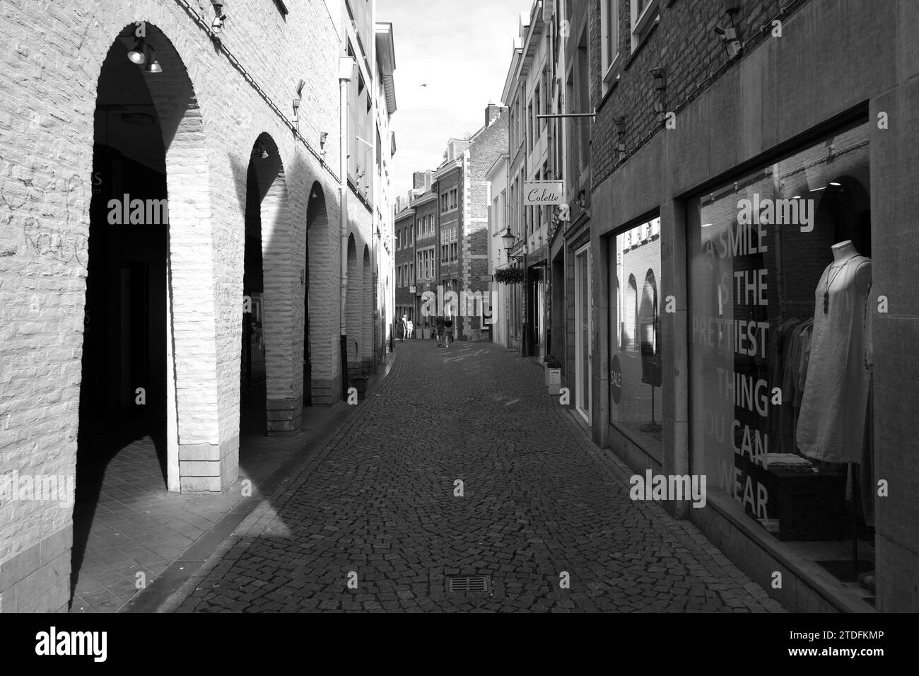 shopping in historic centre of Maastricht Stock Photo