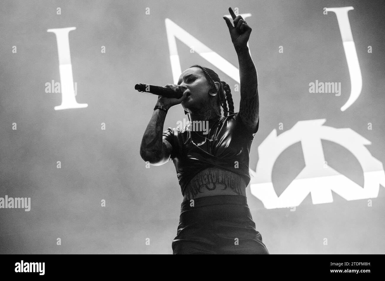 Tatiana Shmayluk of Jinjer performing at Release Athens Festival in Plateia Nerou / Greece, June 2023 Stock Photo