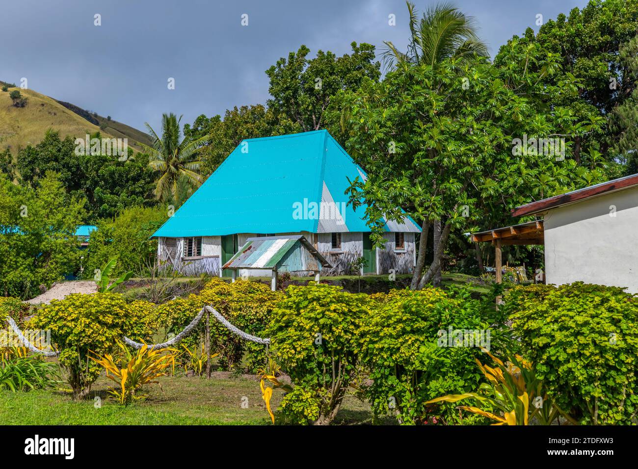 Small village in Viti Levu island, Fiji Stock Photo
