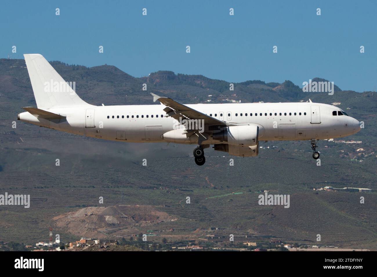 Airbus A320 airliner landing Stock Photo