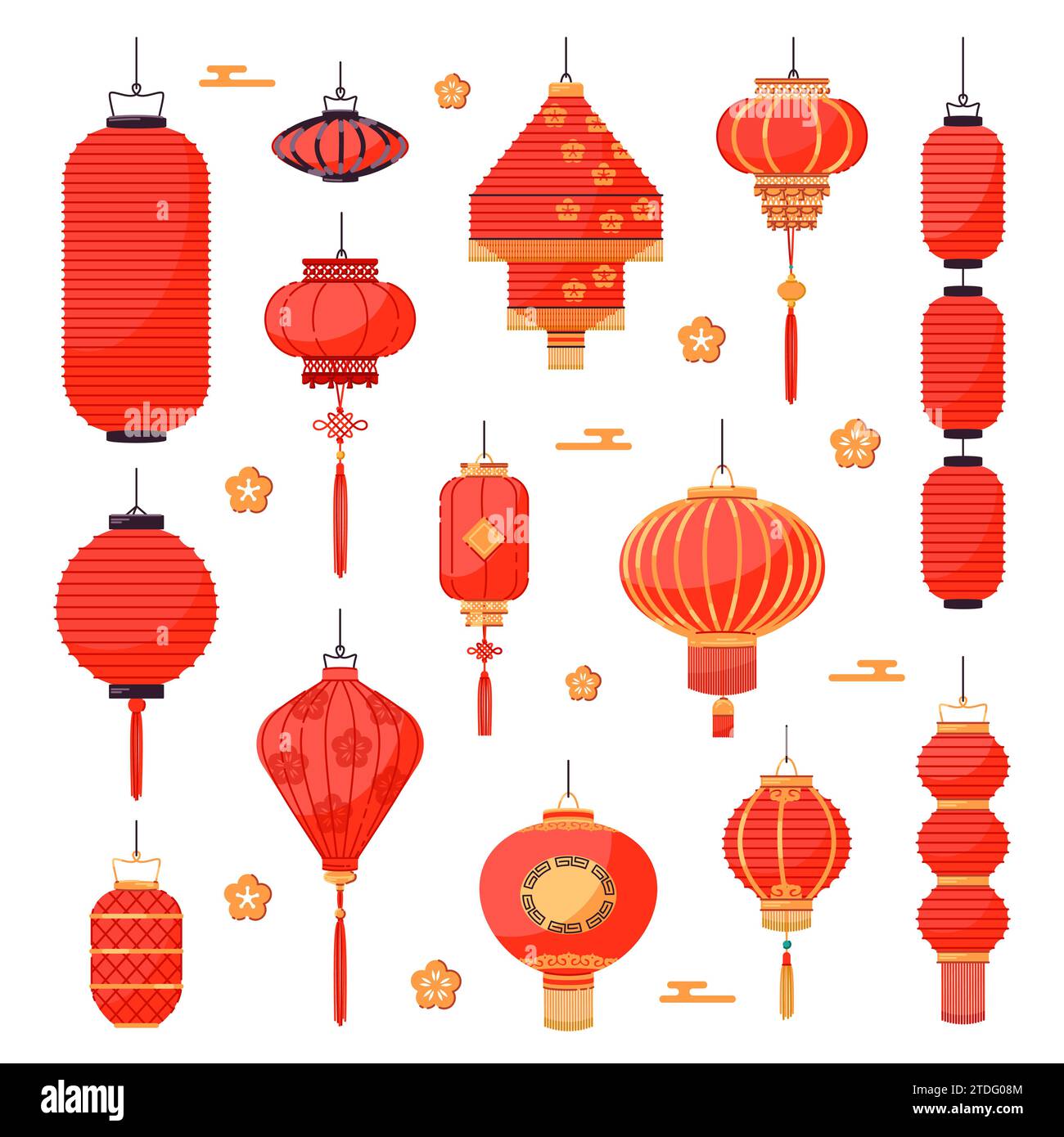 Decorative chinese red lanterns. Tradition asian festival lights ...