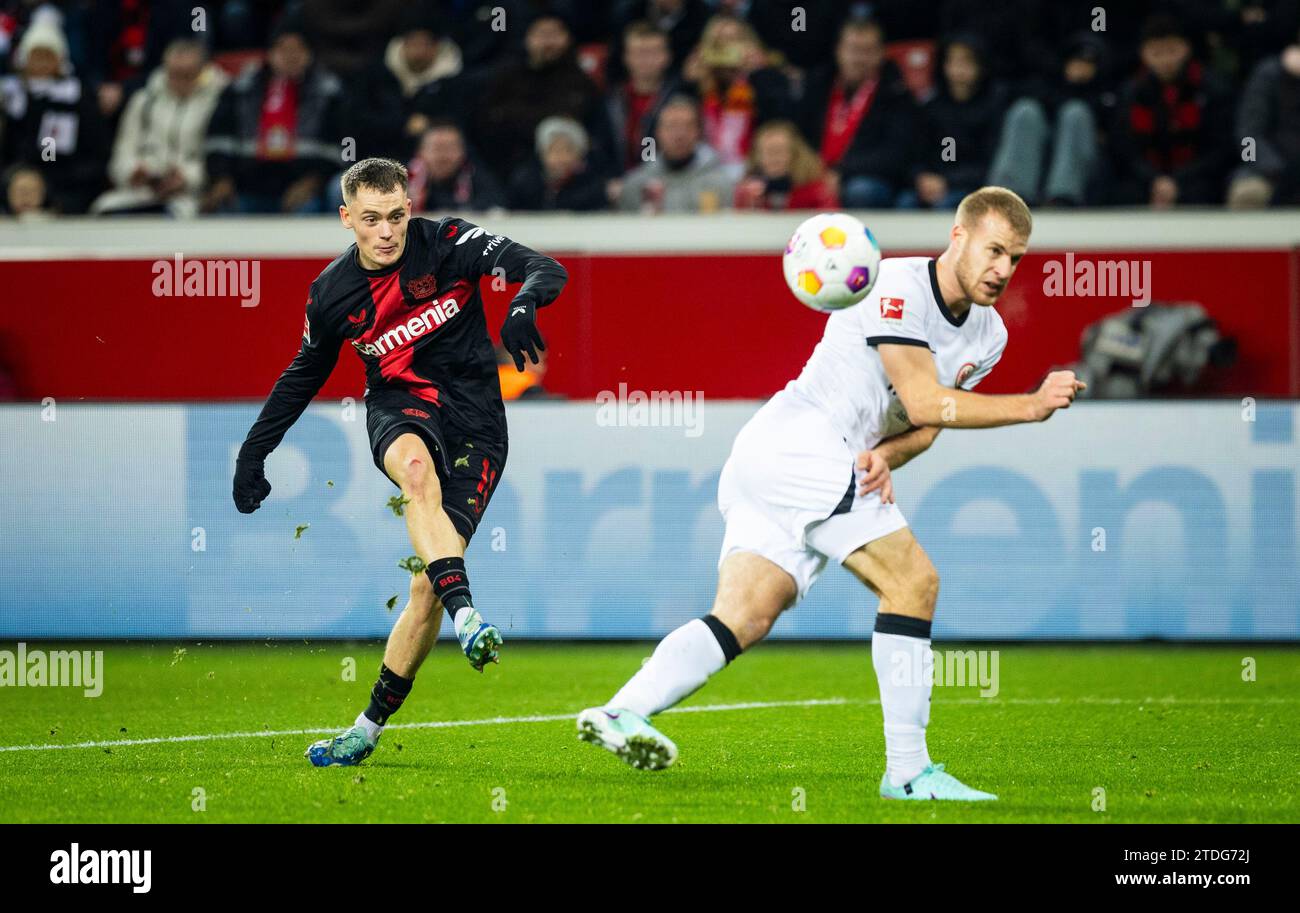 Leverkusen, Germany. 17th Dec 2023. Florian Wirtz (Leverkusen), Hugo
