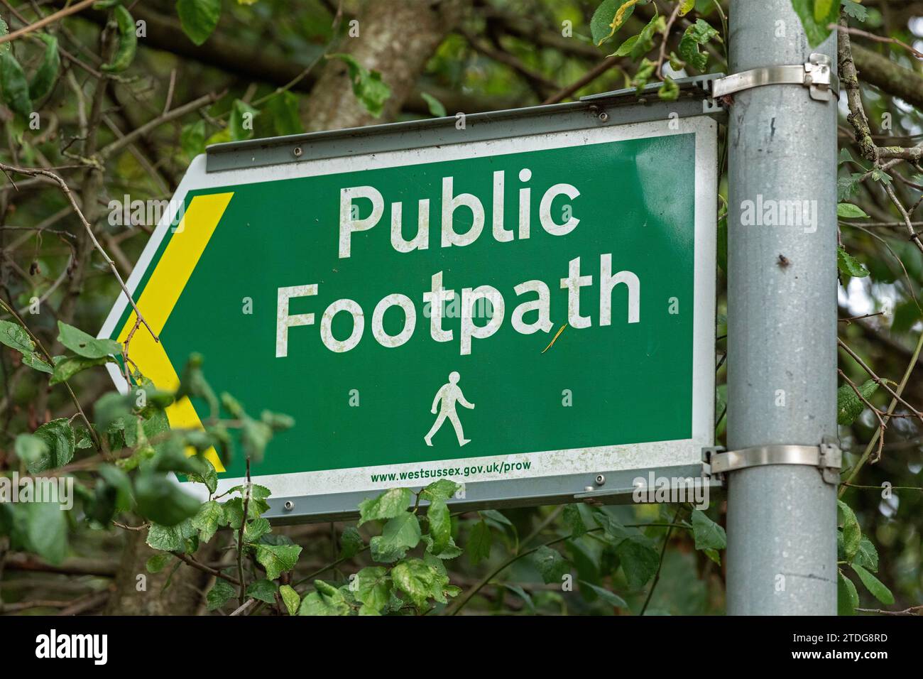 Signpost, Public Footpath, Upper Beeding, South Downs, West Sussex ...