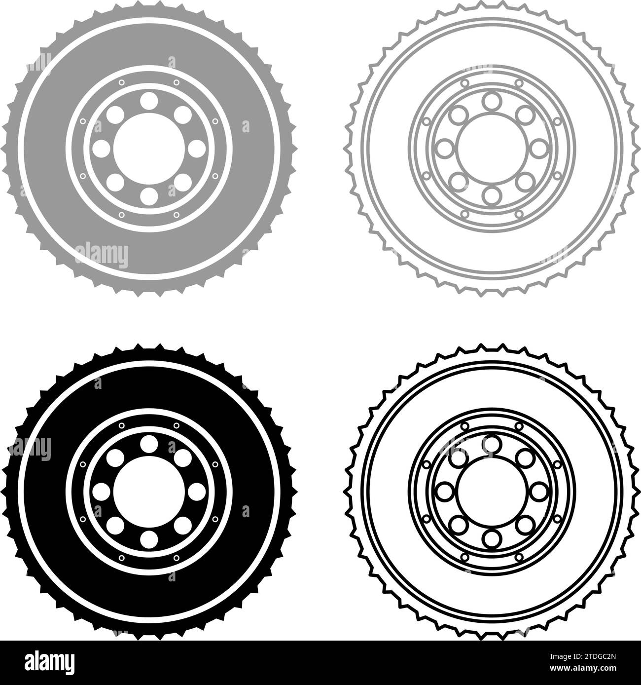 Car clutch flywheel cohesion transmission auto part plate kit repair service set icon grey black color vector illustration image simple solid fill Stock Vector