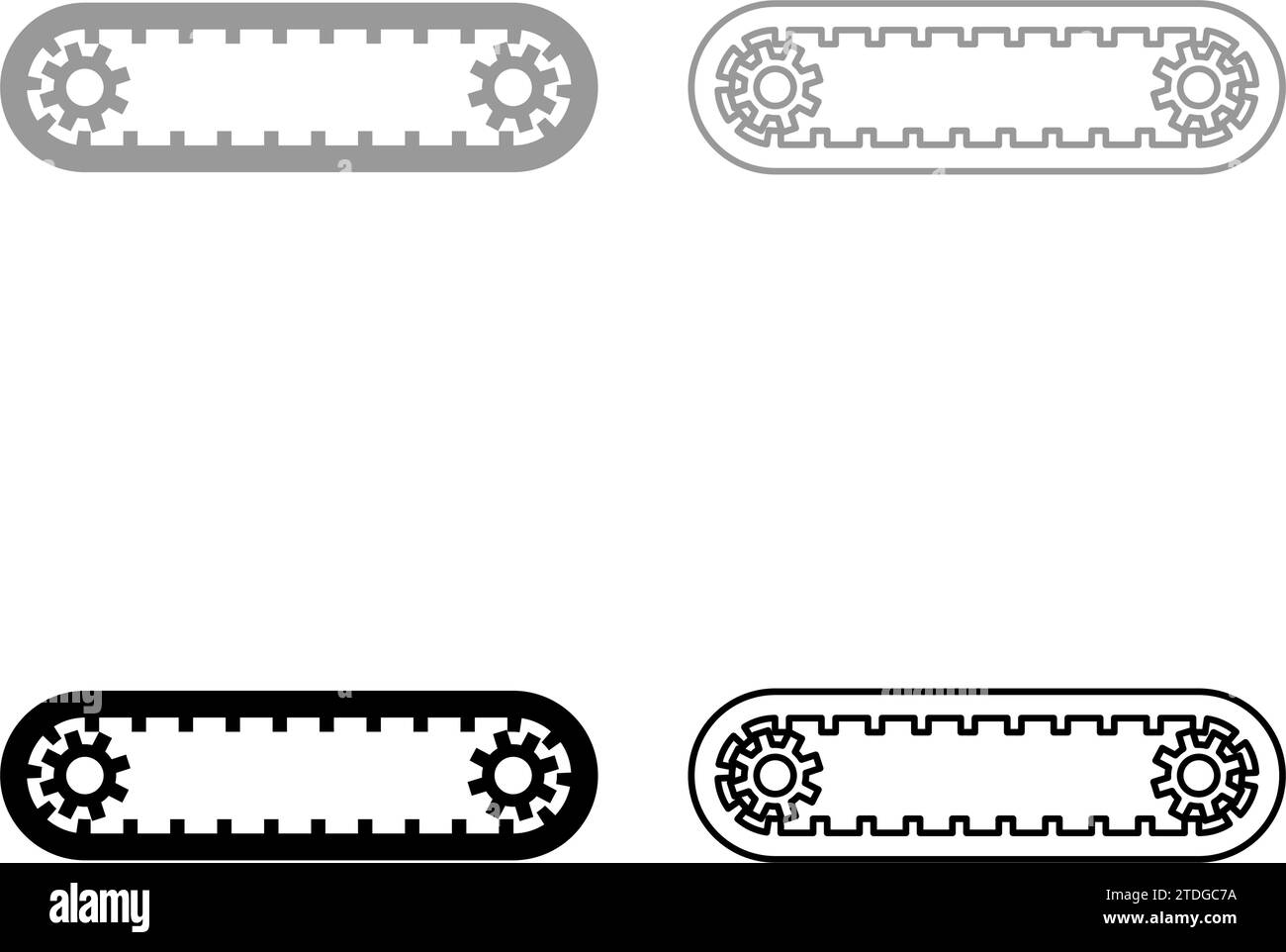 Strap for engine toothed drive belt for gears cambelt timing gas distribution mechanism set icon grey black color vector illustration image simple Stock Vector