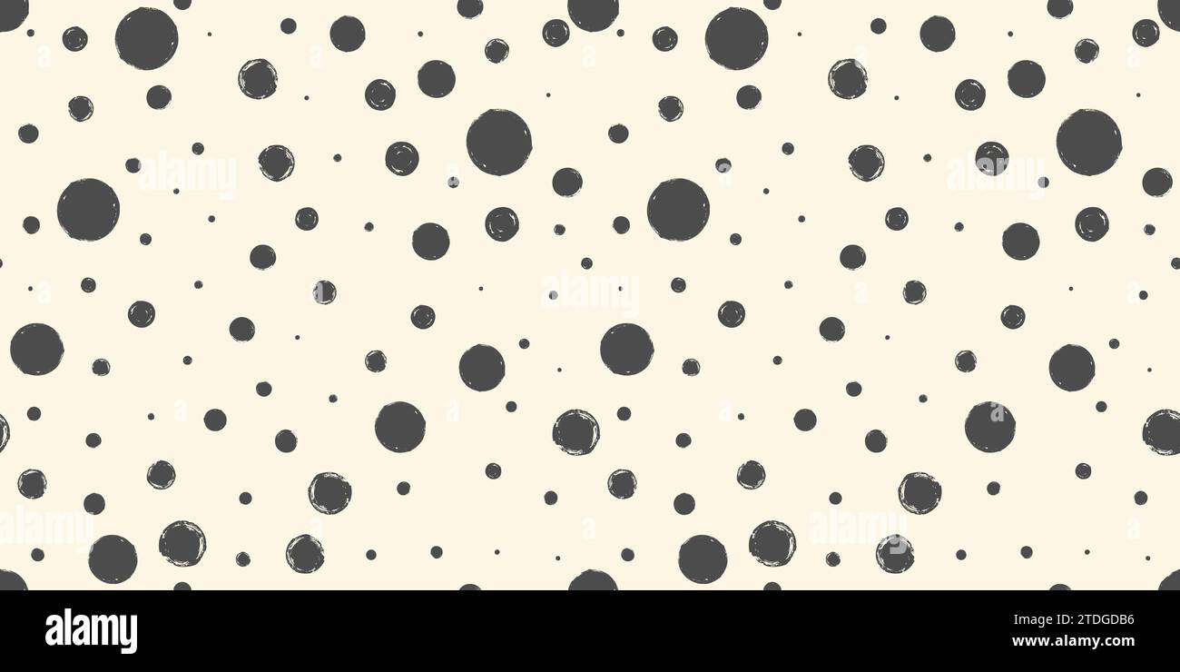 Seamless pattern with grunge circles hand painted with ink. Vector ...