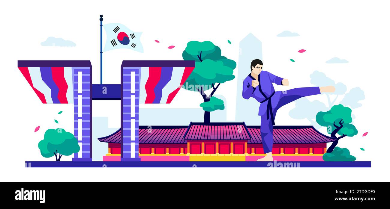 Sports centers and martial arts - modern colored vector illustration Stock Vector