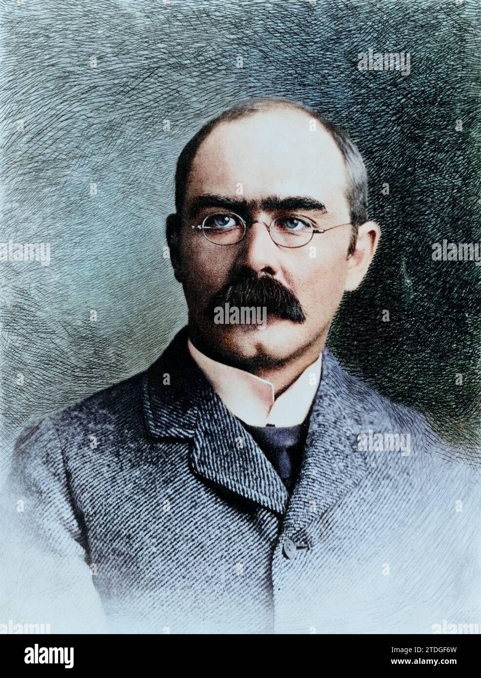 Portrait of Rudyard Kipling. Year c1897. By Charles Scribner's Sons