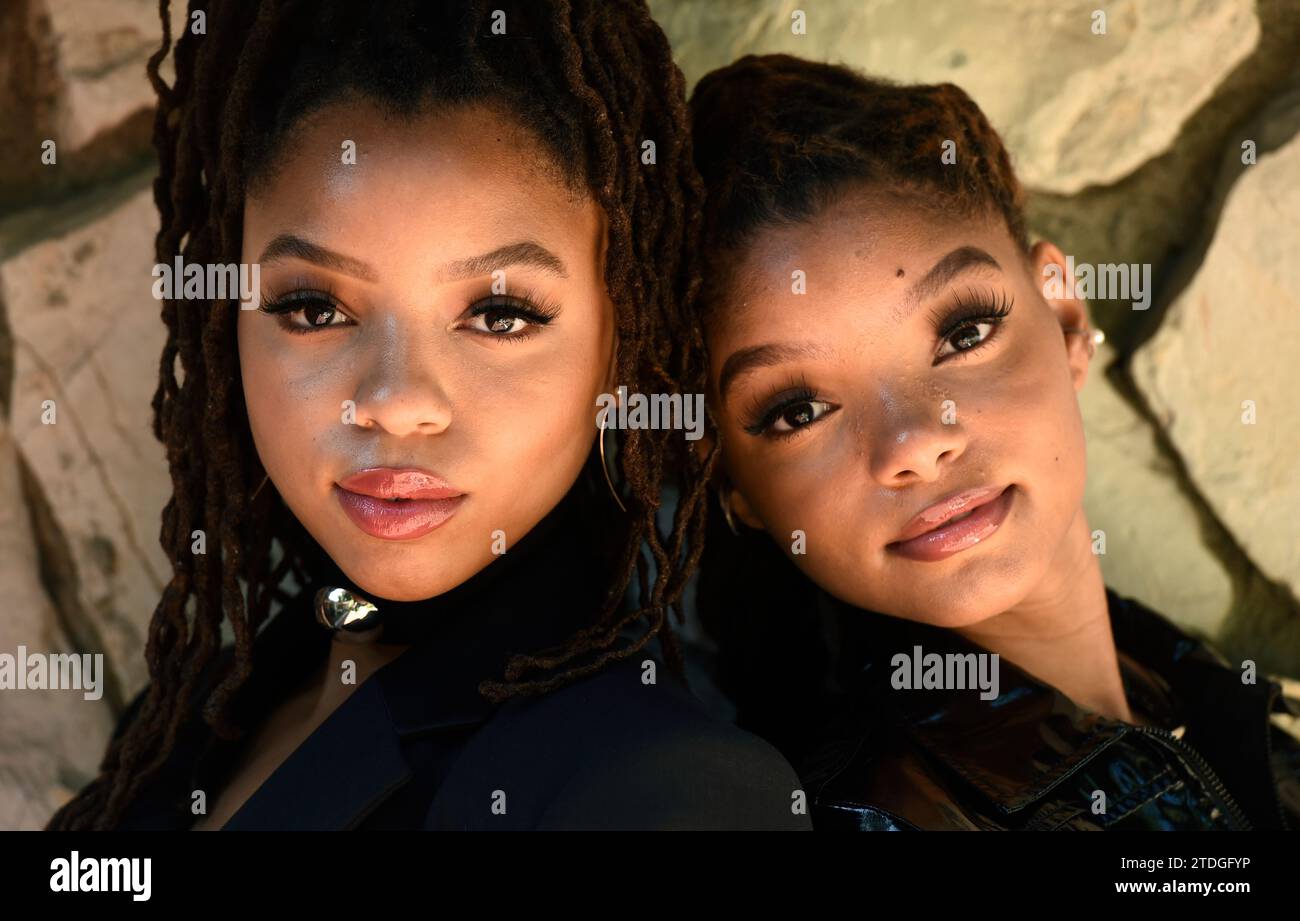In this May 28, 2020 photo, Chloe Bailey, left, and her sister Halle