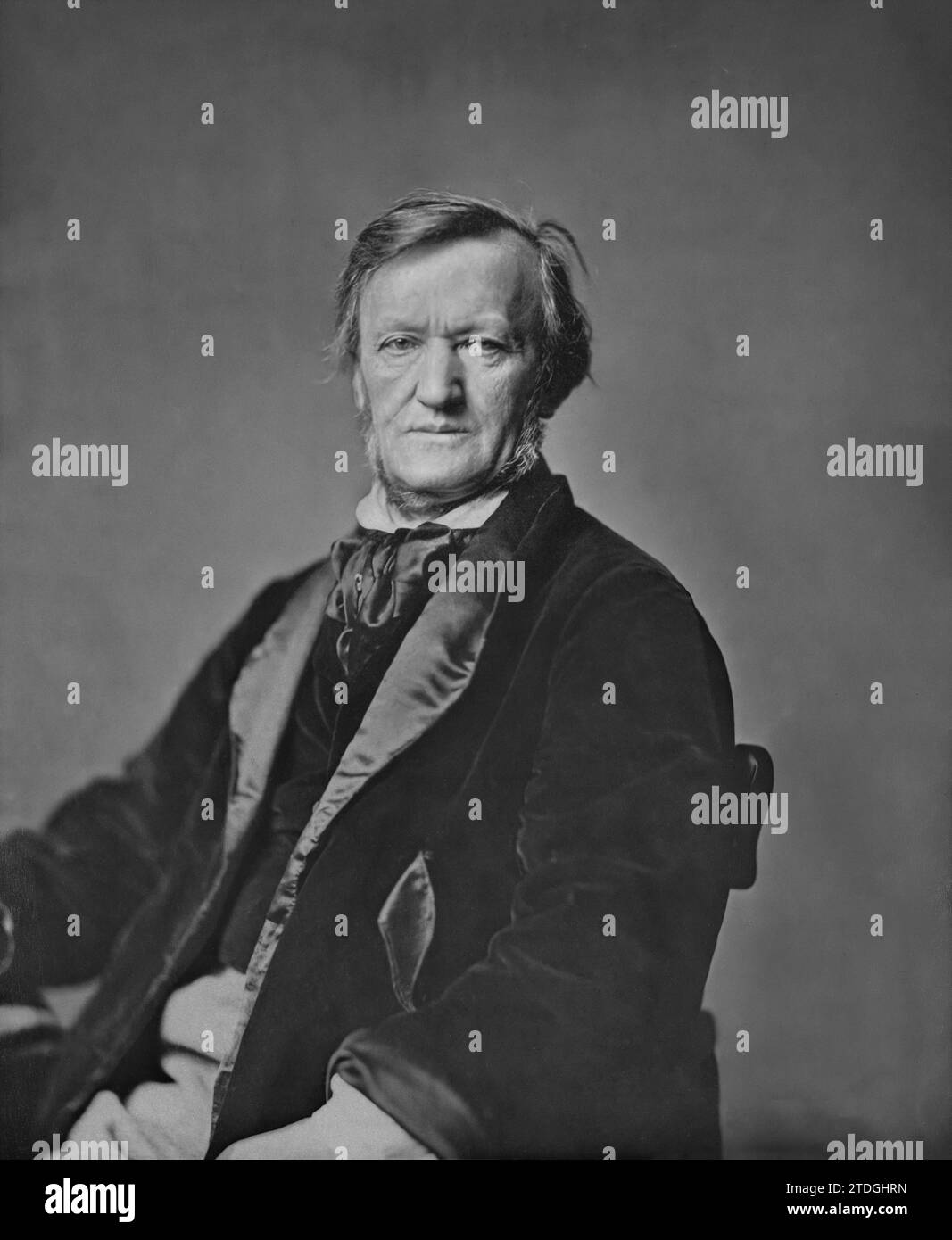 Portrait of Richard Wagner. Year: c. 1873 - 1883. By Franz Hanfstaengl. Stock Photo