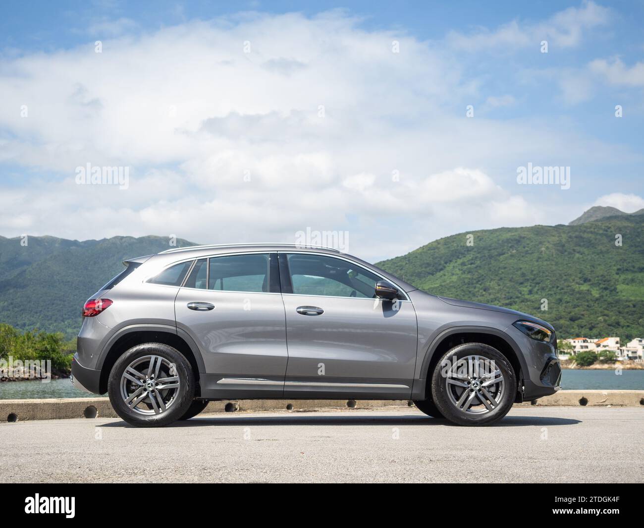 Hong Kong, China Jan 15 , 2023 : Mercedes-Benz GLA 200 SUV 2023 Test Drive Day Oct 11 , 2023 in Hong Kong. Stock Photo