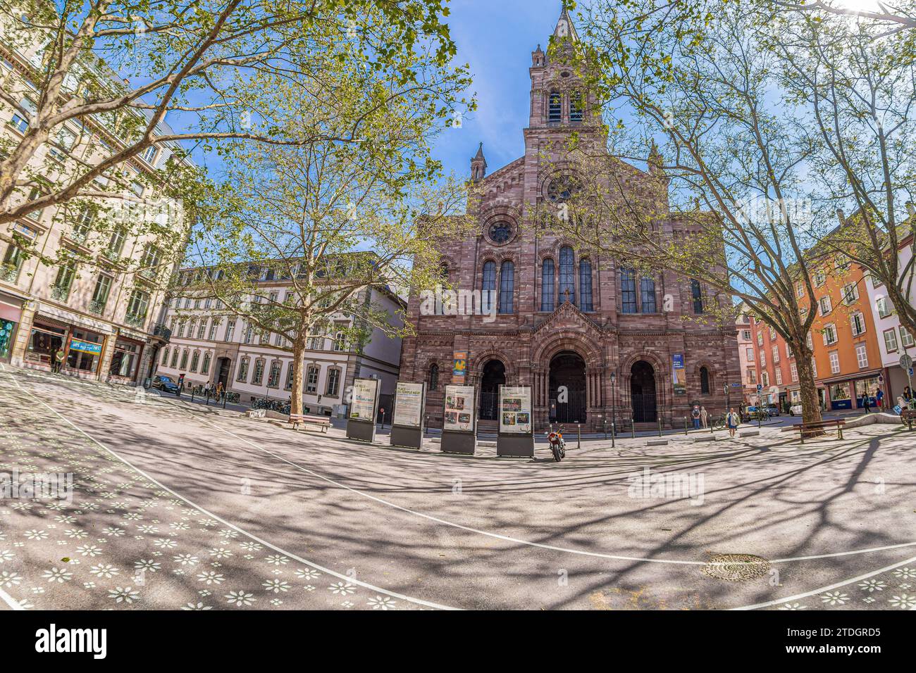 STRASBOURG, FRANCE MAY 4, 2023 Place du Temple Neuf with cheerful