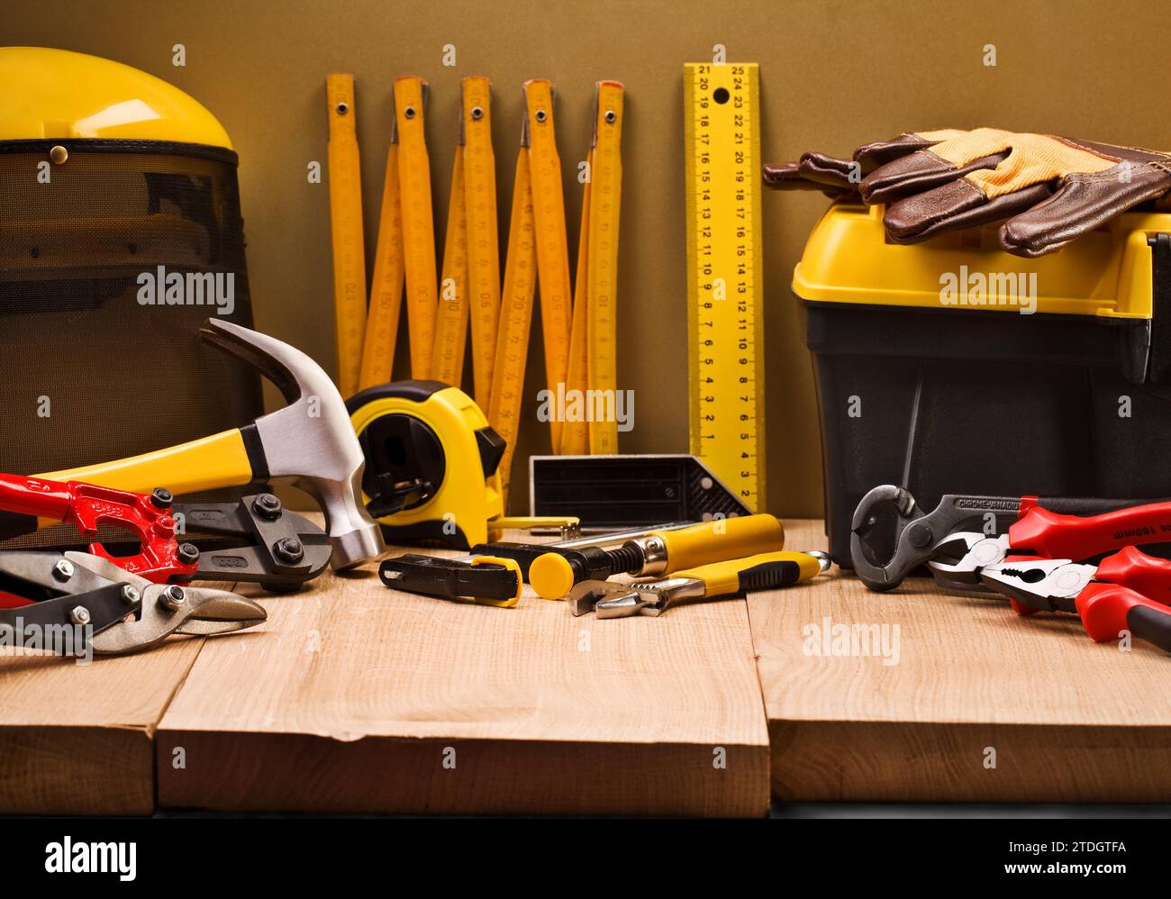 Composition of the work equipment Stock Photo Alamy