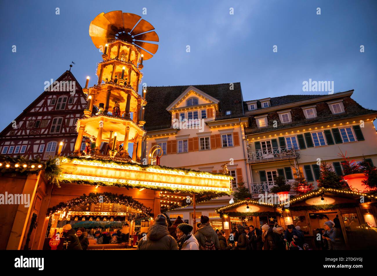 Christmas market, Christmas pyramid, Old Town, Esslingen am Neckar