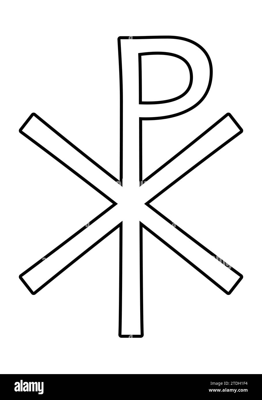 Christogram, black and white vector silhouette illustration of religious symbol of Jesus Christ, isolated on white Stock Vector