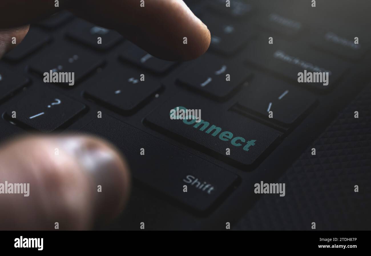 Clicking Connect button on keyboard Stock Photo