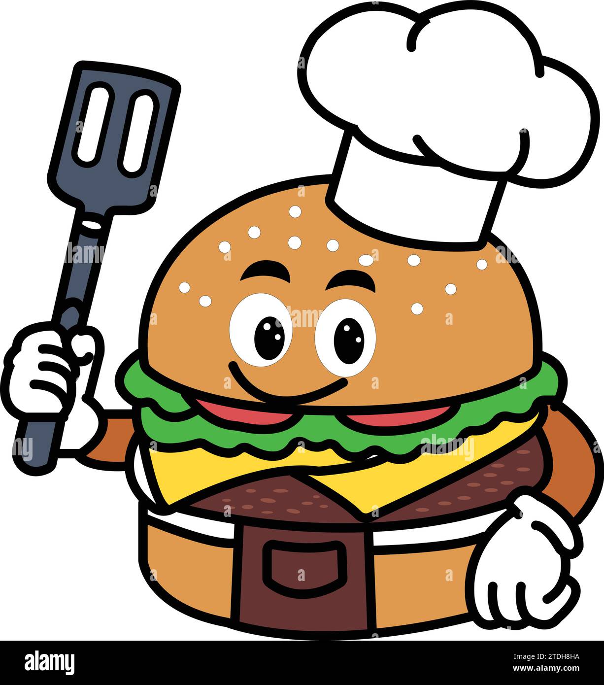 Burger cartoon character.Logo Brand hamburger Junkfood Fastfood Mascot Template.burger icon, funny, mascot, collection, poster, american, yummy, clip. Stock Vector